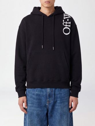 Off-white Felpa hoodie relaxed fit in cotone con logo stampato