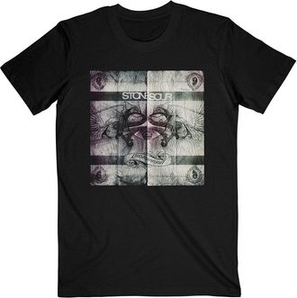 Stone Sour Mens Audio Secrecy Square (Back Print) Slim Fit T-Shirt Black, Black, Large