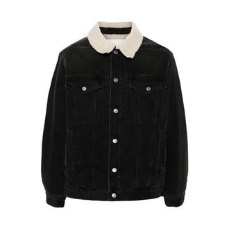 Isabel Marant Zwarte Denimjas met Shearling Voering - Heren - Spijkerjassen - Zwart - M - Denim - Jassen