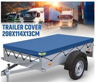 OEM Funda Impermeable Para Remolque Con Cord&oacute;n El&aacute;stico, Funda Protectora Plana De 208 X 114 X 13 Cm, Funda Reforzada, Para Remolques Portacoches De 750 K