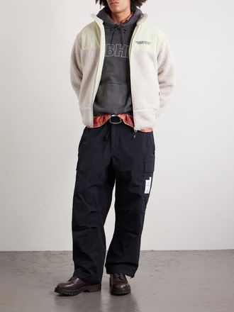 Neighborhood Logo-Embroidered Pigment-Dyed Cotton-Jersey Hoodie