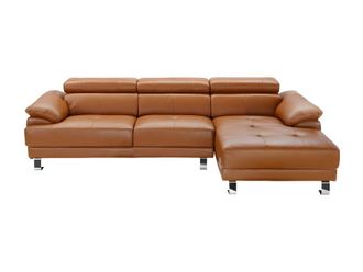 VENTE-UNIQUE.COM Sof&aacute; rinconera piel camel