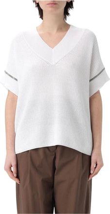 Brunello Cucinelli Dames, Truien, Wit, Maat: S Katoen