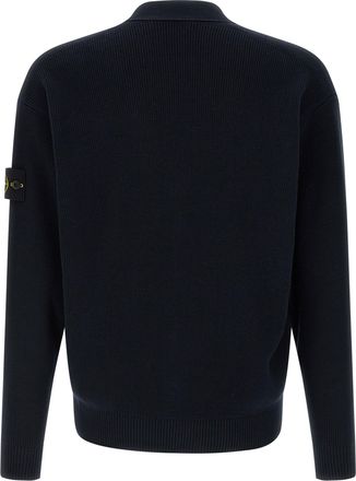 Stone Island Mens Blue Cotton Cardigan Clothing