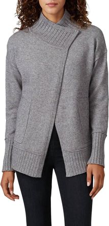 White + Warren Lofty Blend Ribbed Coatigan In Storm Grey