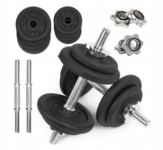 OEM Mancuernas Ajustables De Hierro Fundido, 2 Barras De 10 Kg, Discos, Juego De Entrenamiento De 20 Kg