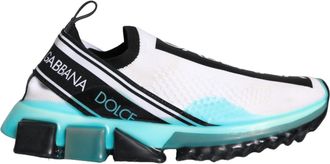 Dolce & Gabbana White Blue Slip On Sorrento Sneakers Womens Shoes (Pre-Owned)