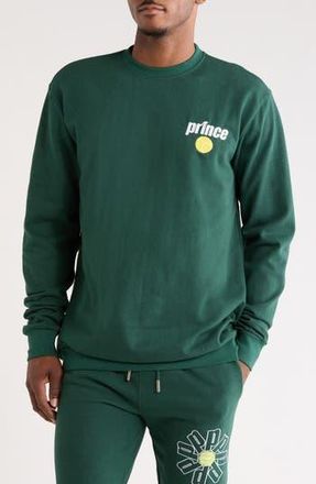 Prince Logo Crewneck Fleece Sweatshirt in Green at Nordstrom Rack, Size X-Large