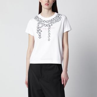 Givenchy Deconstructed Crystals cotton T-shirt in white