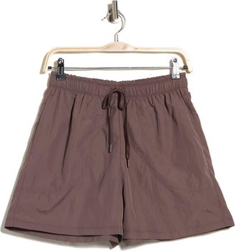 Zella Breakaway Crinkled Long Shorts in Grey Plum at Nordstrom Rack, Size X-Large