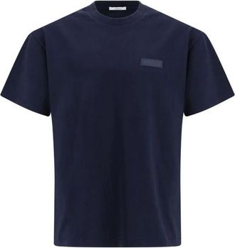 Givenchy T-Shirts, male, Blue, Size: XL Cotton Crew Neck T-Shirt