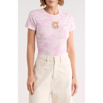 Vinyl Icons Camo Teddy Graphic Tee in Pink at Nordstrom Rack, Size X-Small