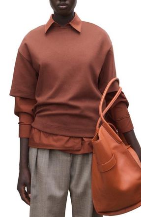 Mango Cotton Blend T-Shirt in Russet at Nordstrom, Size X-Small