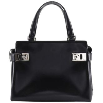 Ferragamo Pre-owned Handbags, female, Black, Size: ONE SIZE Pre-owned Leather Handbag