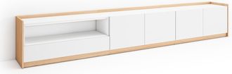 Skraut Home Skraut Home - Mueble Tv, Televisi&oacute;n, 310x37x50cm, Para Tv Hasta 80, Blanco Y Roble Soft