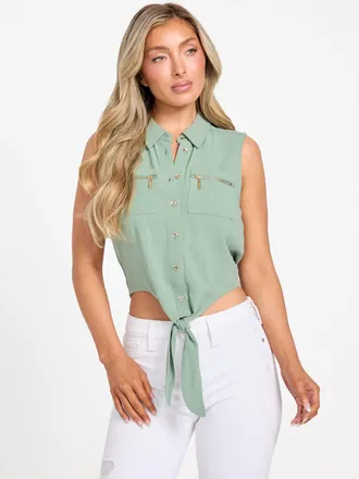 Guess Eco Ruby Tie-Front Crop Top