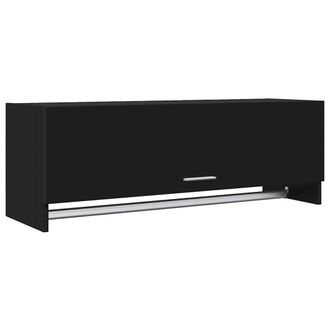 vidaXL Armario De Madera Contrachapada Negro 100x32,5x35 Cm Vidaxl