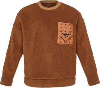 MCM Monogram Pocket Fleece Sweatshirt in Cognac at Nordstrom, Size X-Small Eu