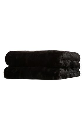Apparis Jumbo Brady Faux Fur Throw Blanket in Noir at Nordstrom