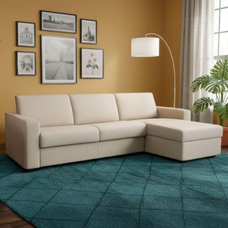 Dmora Sofa Cama Dabala, Sof&aacute; De Esquina, 100% Made In Italy, Sof&aacute; Con Apertura Giratoria, Con Contenedor Reversible Peninsula, Con Reposabrazos Delgados, Cm
