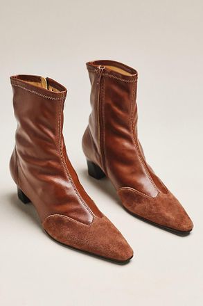 Maeve Cap-Toe Stretch Ankle Boots