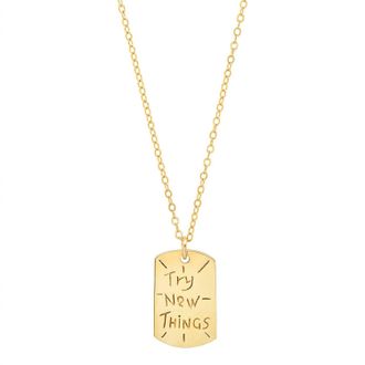 Jessica Elliot Womens Vermeil resolutions We Can All Keep Dogtags Max Necklace In Try New Things