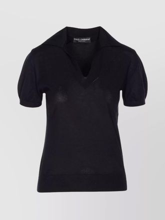 Dolce & Gabbana cashmere short-sleeve polo shirt