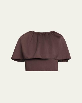 Vince Pliss&eacute; Satin Cape Top