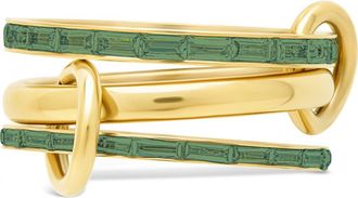 Sterling Forever Baguette Cubic Zirconia Linked Stacked Ring in Gold at Nordstrom Rack, Size 10