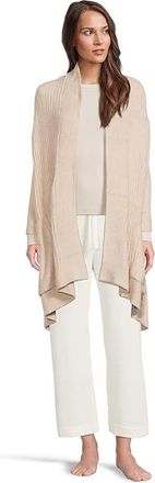 Barefoot Dreams CozyChic(r) Lite Heathered Travel Shawl Womens Sweater Stone, Nylon/Rayon