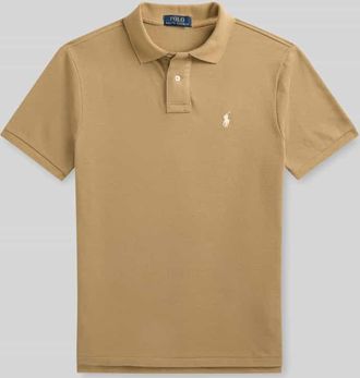 Polo Ralph Lauren Slim Fit Poloshirt aus reiner Baumwolle in Senf, Gr&ouml;&szlig;e XXL