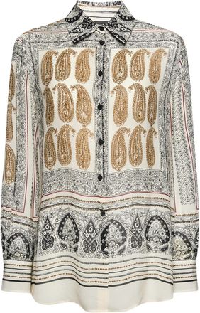 Elena Miro Paisley Print Viscose Twill Shirt