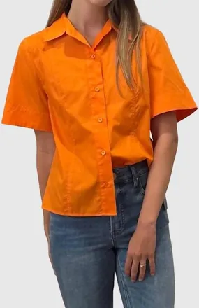 Jade Yoga Stitched Shirt In Orange