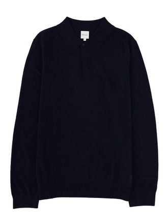 Paul Smith Neutrals Long-Sleeve Fine Merino Wool Polo Shirt
