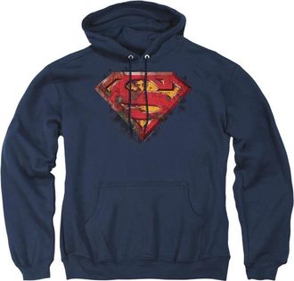 Gildan Superman Rusted Shield Adult Pull Over Hoodie / Hooded Sweatshirt