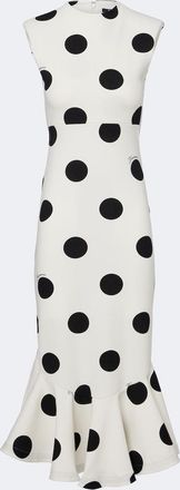 Jacquemus Vestido midi Palmier de jersey con lunares