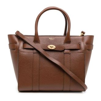 Mulberry Small Zipped Bayswater Tote Bag - female - Mulberry - Shopping Bags - Brown - ONE SIZE - Bags