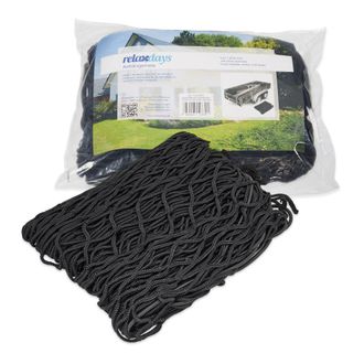 Relaxdays Relaxdays - 8 Redes El&aacute;sticas, Remolque, Maletero Coche, Malla Rejilla Equipaje, Pl&aacute;stico, Extensible Hasta 3 X 2 Metros, Negro