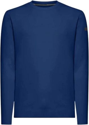 Roberto Ricci Design Technisch stof ronde hals shirt - Heren - Ronde hals truien - Blauw - L - Truien & Vesten
