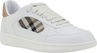 Burberry Mens Leather Sneakers White-Sand Ip Chk White/sand