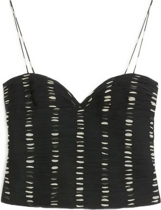 Valentino Garavani Chiffon top met Plusdepois-print - Zwart