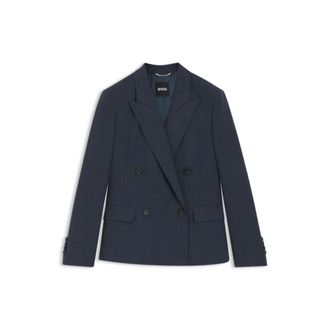 BOSS Regular-fit blazer in melange virgin wool