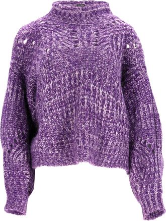 Isabel Marant Jarren Turtleneck Sweater in Purple Mohair