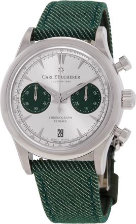 Bucherer Manero Flyback Chronograph Quartz Silver Dial Mens Watch 00.10927.08.13.02