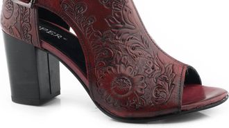 Roper Womens Leather Sandal In Mika Red
