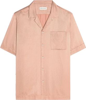 Dries Van Noten Salomone Shirt - Heren - Korte mouwen Overhemden - Roze - M - Katoen - Overhemden