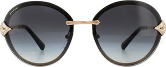 Bulgari Oval Pink Gold Grey Gradient Sunglasses