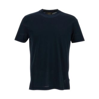 Zanone T-Shirts, male, Blue, Size: XL Crew-neck T-shirt