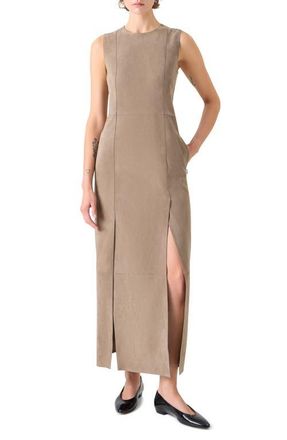 Akris Suede Column Dress in Taupe at Nordstrom, Size 12