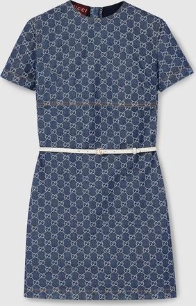 Gucci GG Denim Jacquard Dress, Blue, Ready-to-wear
